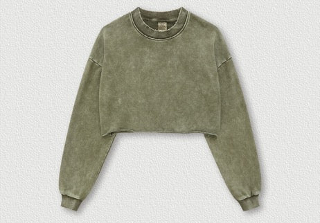 OLD WASH CROP SWEATSHIRT (5 colors*)