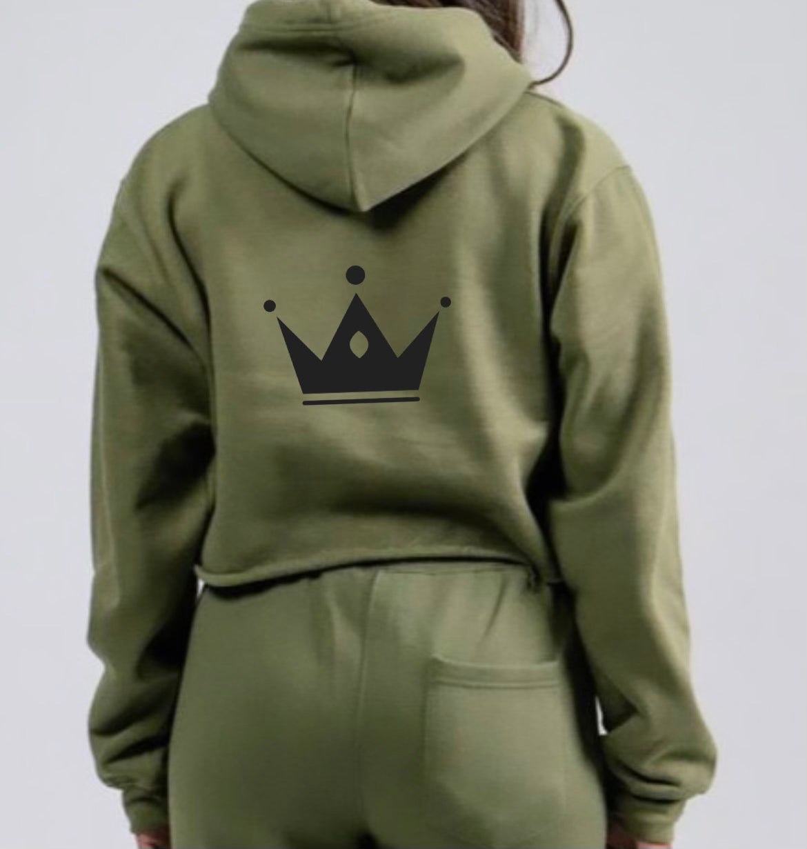 Champion green cropped hoodie best sale